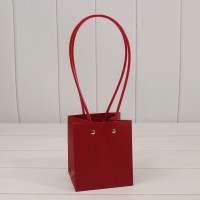 Пакет подарочный "Ваза для цветов" 12*11,5*13 Бордовый 1/10 1/250 Арт: 000586H/7