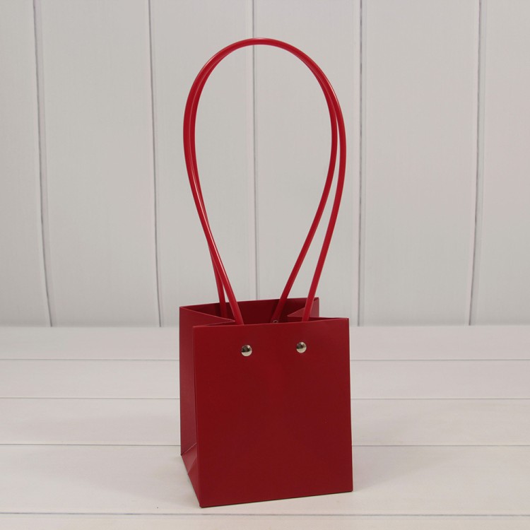 Пакет подарочный "Ваза для цветов" 12*11,5*13 Бордовый 1/10 1/250 Арт: 000586H/7