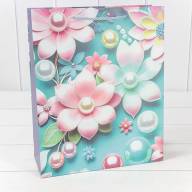 Пакет подарочный с блёстками "Цветы" (микс 262) 26*32*10 210г 1/20 1/240 Арт: 000262C - Пакет подарочный с блёстками "Цветы" (микс 262) 26*32*10 210г 1/20 1/240 Арт: 000262C