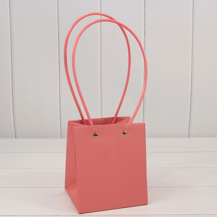 Пакет подарочный "Ваза для цветов" 13*13*15 Тёмно-розовый 1/10 1/250 Арт: 000586G/6