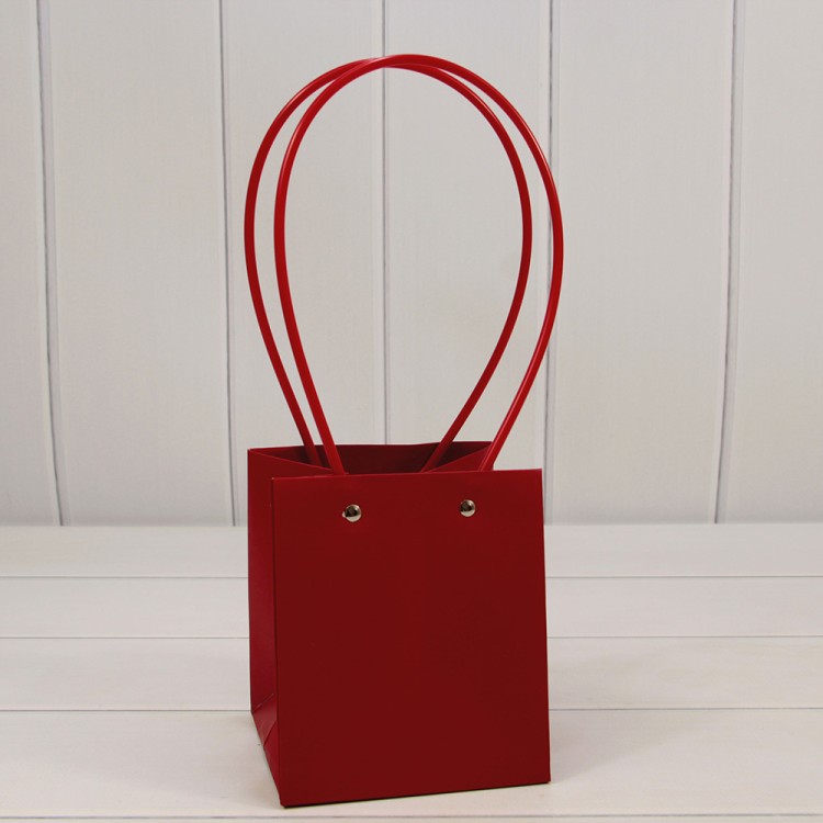 Пакет подарочный "Ваза для цветов" 13*13*15 Бордовый 1/10 1/250 Арт: 000586G/7