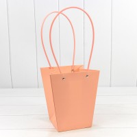 Пакет подарочный "Ваза для цветов" 20*17*12 230г Бежево-красный 1/10 1/120 Арт: 000170E/4033