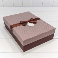 Коробки Прямоугольные Набор 1/3 37,5*26,5*10 с бантом Коричневый 1/20 Арт: 720566/1