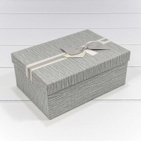 Коробки Прямоугольные Набор 1/3 23*16*9,5 с бантиком Серый 1/36 Арт: 720614/18