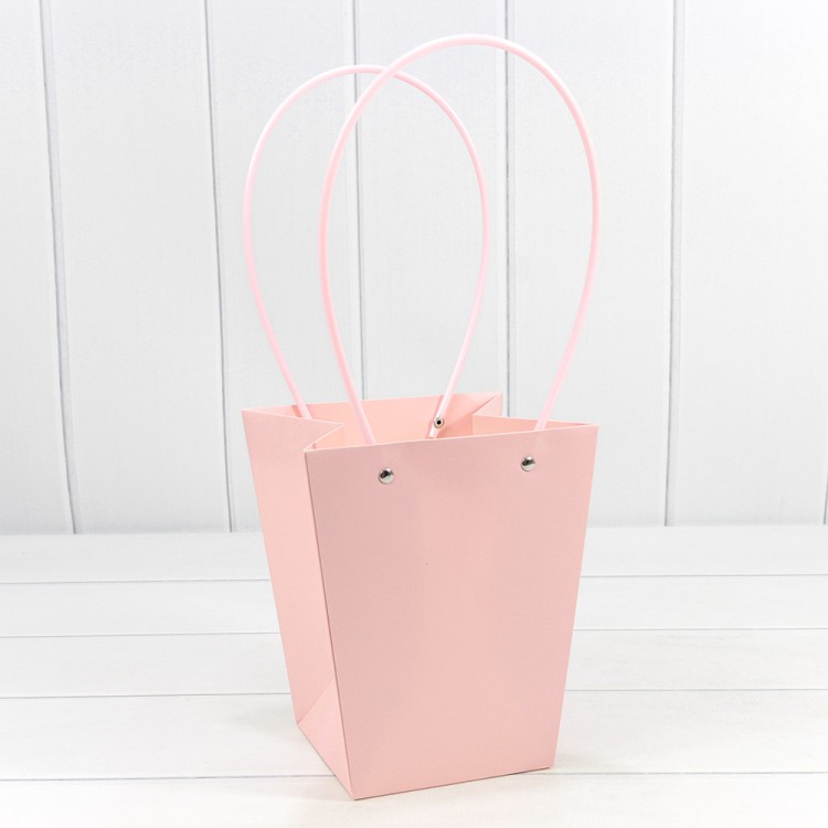 Пакет подарочный "Ваза для цветов" 20*17*12 230г Розовый 1/10 1/120 Арт: 000170E/196