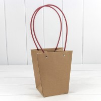 Пакет подарочный "Ваза для цветов" 20*17*12 230г Крафт 1/10 1/120 Арт: 000170E