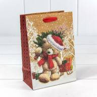 Пакет подарочный Крафт &quot;Новогодний&quot; (микс) 14*20*8 150г 1/20 1/600 Арт: 300367G - Пакет подарочный Крафт "Новогодний" (микс) 14*20*8 150г 1/20 1/600 Арт: 300367G
