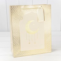 Пакет подарочный с тиснением "Полумесяц" (293) 26*32*12 210г Бежевый 1/20 1/240 Арт: 000293C/5