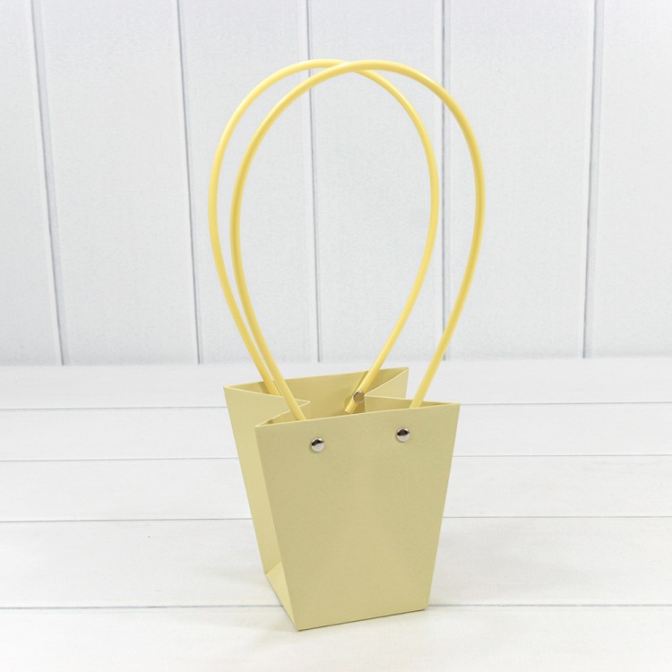 Пакет подарочный "Ваза для цветов" 12,5*12*8 210г Песочный 1/10 1/200 Арт: 000170H/7499