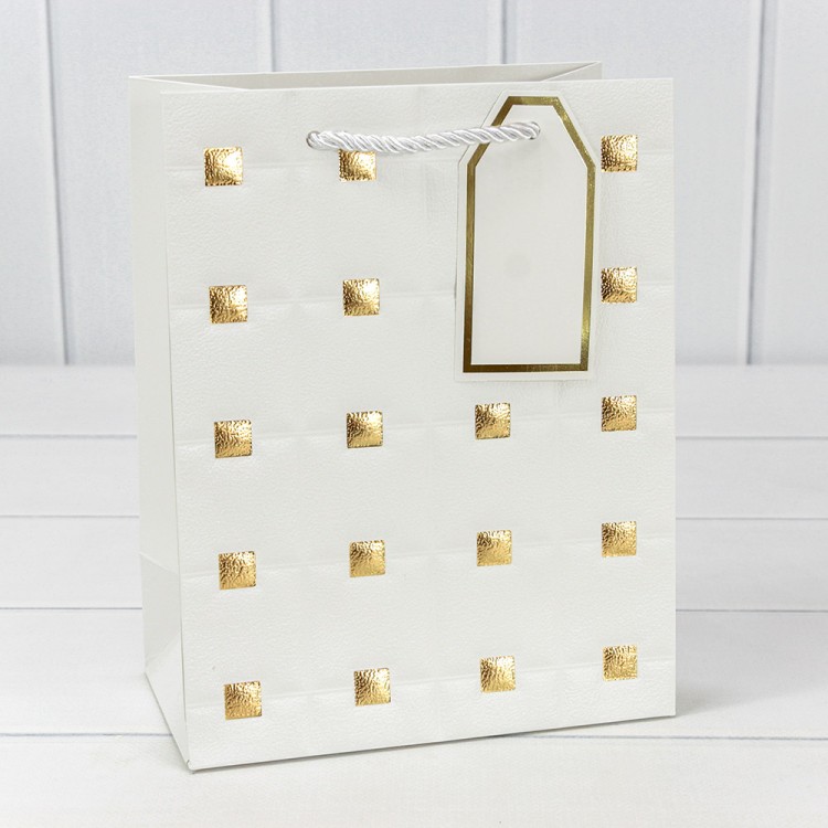 Пакет подарочный с тиснением (553) 18*23*10 210г Белый 1/20 1/360 Арт: 000553E/1