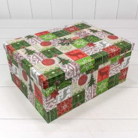 Коробки Прямоугольные Набор 1/10 34*26*15,3 "Новогодние узоры" 1/6 Арт: 730604/1330