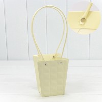 Пакет подарочный "Ваза для цветов" 15,5*13*9,5 260г "Квадраты" Песочный 1/10 1/150 Арт: 000168G/29