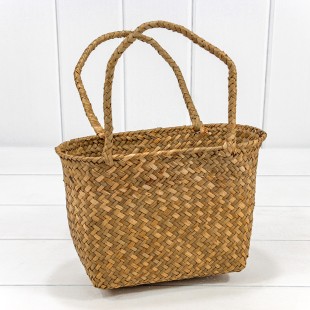 Корзина плетёная 26*13*17 (±5%) из камыша с ручками Натуральный 1/60 Арт: 420210/3
