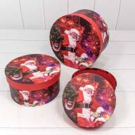 Коробки Круглые Набор 1/3 21*11,5 &quot;Санта&quot; 1/30 Арт: 7302247/0495 - Коробки Круглые Набор 1/3 21*11,5 "Санта" 1/30 Арт: 7302247/0495