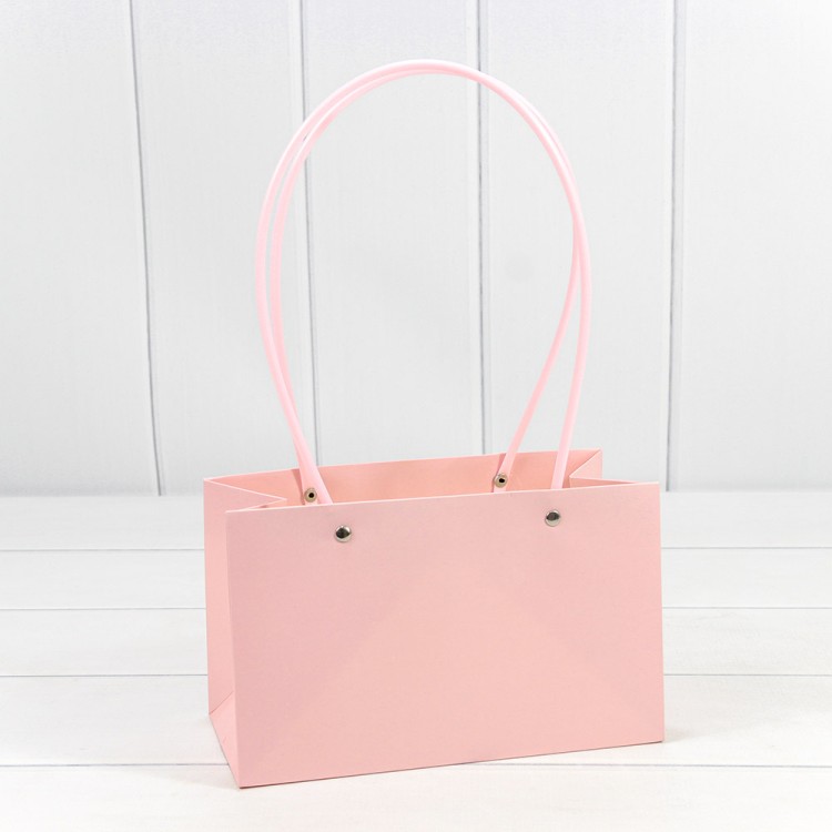 Пакет подарочный "Ваза для цветов" 22*13,5*10,5 230г Розовый 1/10 1/120 Арт: 000170EA/196