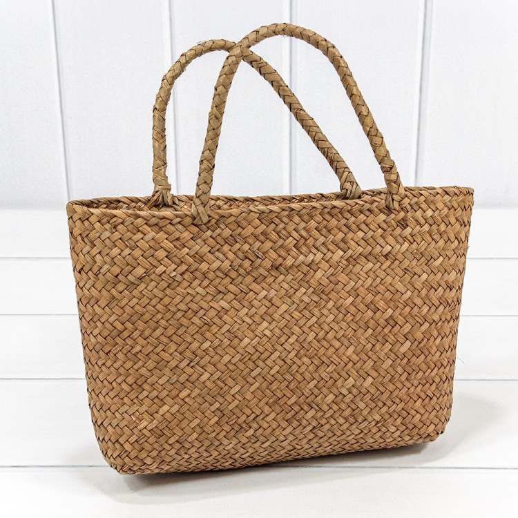 Корзина плетёная 27*20 (±5%) из камыша с ручками Натуральный 1/100 Арт: 420121/3