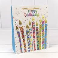 Пакет подарочный &quot;Happy birthday&quot; (микс) 26*32*10 210г 1/20 1/240 Арт: 000269C - Пакет подарочный "Happy birthday" (микс) 26*32*10 210г 1/20 1/240 Арт: 000269C