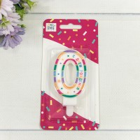 Свеча для торта Цифра 0 "С днём рождения" 6см 1/12 1/120 Арт: 20010-29/0