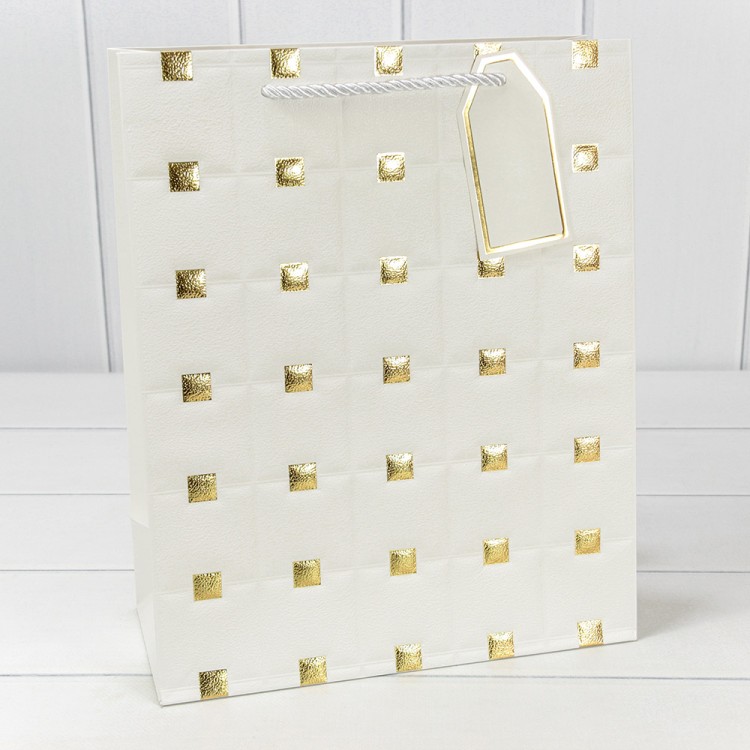 Пакет подарочный с тиснением (553) 26*32*12 210г Белый 1/20 1/240 Арт: 000553C/1