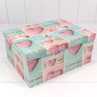 Коробки Прямоугольные Набор 1/10 34*26*15,3 "Сердца с цветами" 1/6 Арт: 721604/956