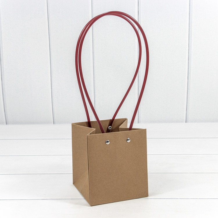 Пакет подарочный "Ваза для цветов" 13*11,5*11,5 230г Крафт 1/10 1/150 Арт: 000170F