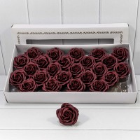 Декоративный цветок-мыло "Большая роза" Тёмно-бордовый 6,5*7 25шт. 1/20 Арт: 420053/21