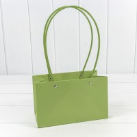 Пакет подарочный "Ваза для цветов" 22*13,5*10,5 230г Салатовый 1/10 1/120 Арт: 000170EA/2303