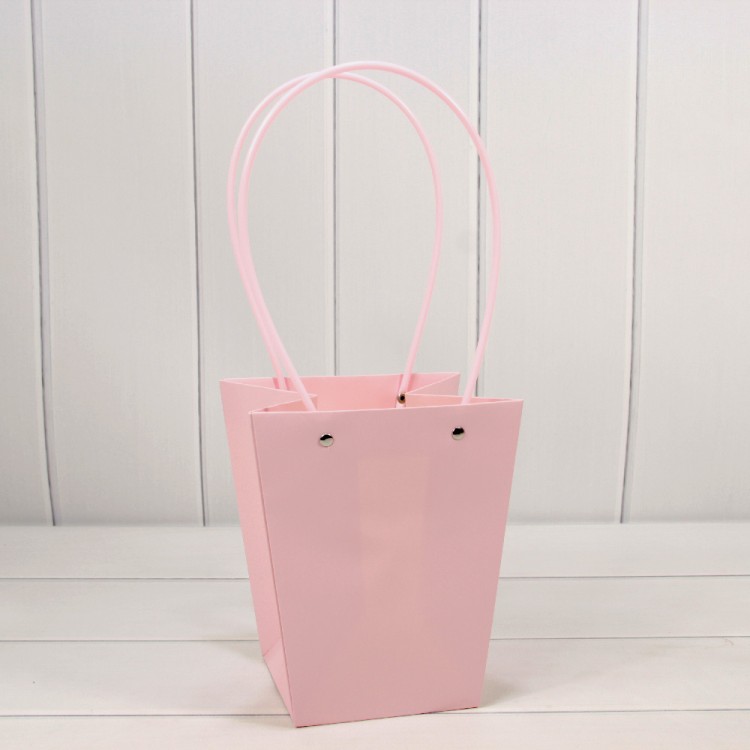 Пакет подарочный "Ваза для цветов" 20*17*12 230г Бледно-розовый 1/10 1/120 Арт: 000170E/670